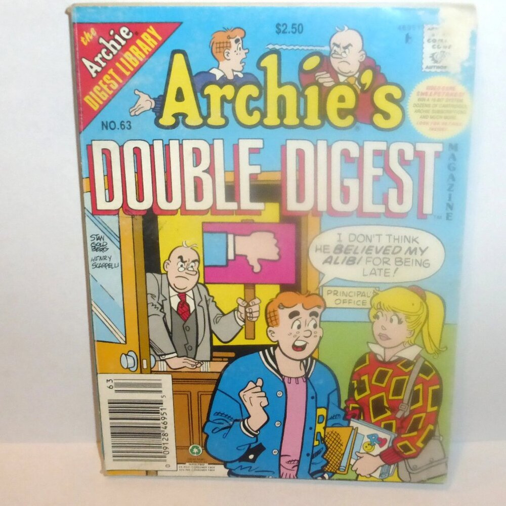 1st Print 1993 Archie Digest Library ARCHIE DOUBLE Digest  #63 Archie Comic Maga